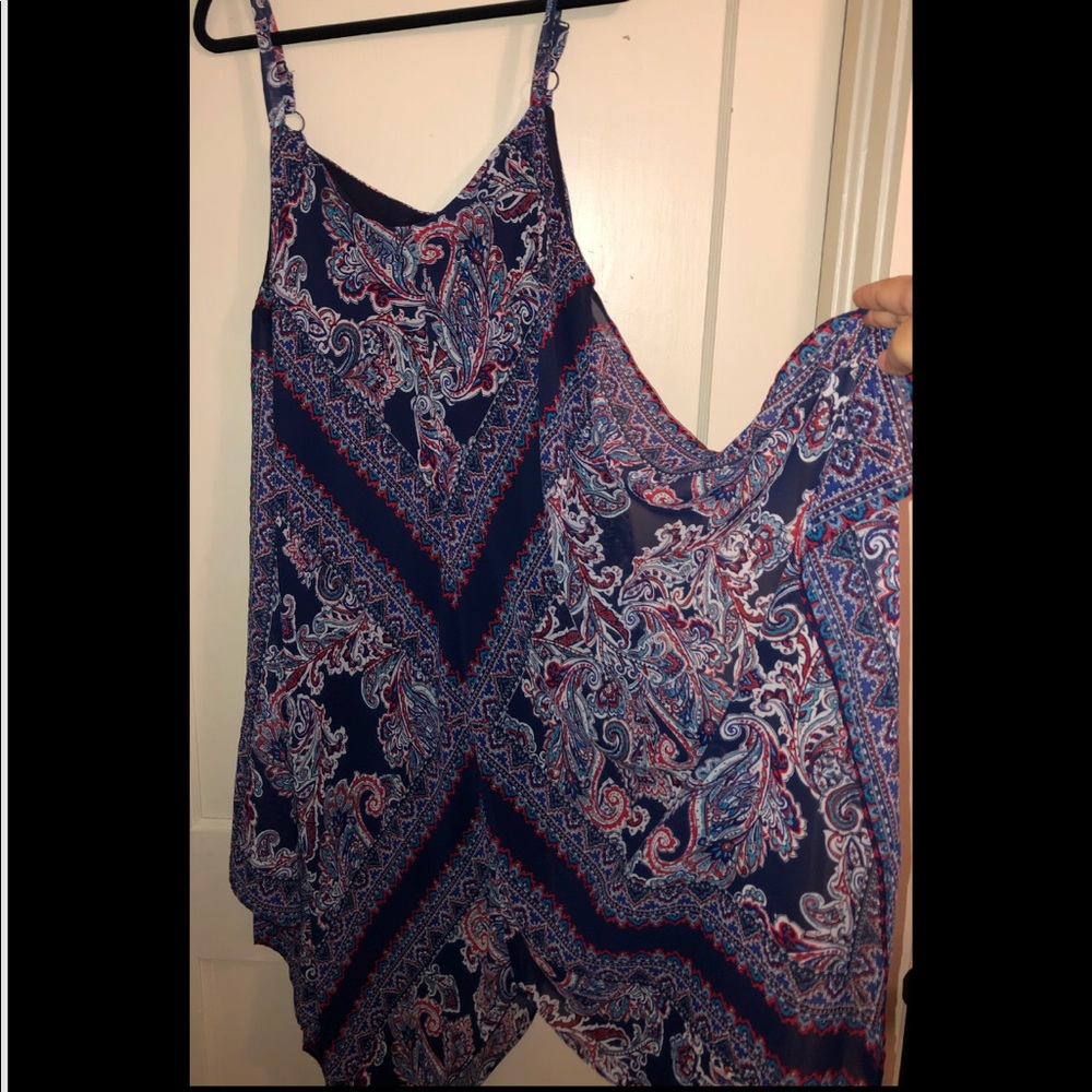 Navy Floral Print Dress